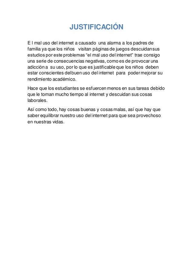 Proyecto de cesca del mal uso del internet