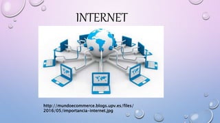 INTERNET
http://mundoecommerce.blogs.upv.es/files/
2016/05/importancia-internet.jpg
 
