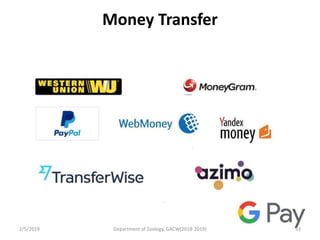 Money Transfer
2/5/2019 53Department of Zoology, GACW(2018-2019)
 