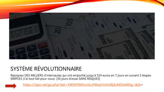 SYSTÉME RÉVOLUTIONNAIRE
Rejoignez DES MILLIERS d'internautes qui ont empoché jusqu'à 524 euros en 7 jours en suivant 5 étapes
SIMPLES (J'ai tout fait pour vous). [30 jours d'essai SANS RISQUES]
https://1tpe.net/go.php?dat=YW50YWlhcmEuYWxpYmVsMjAxMS4xMDg=&tk=
 