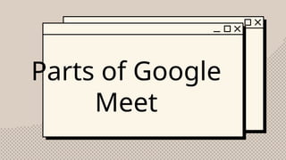 Parts of Google
Meet
 