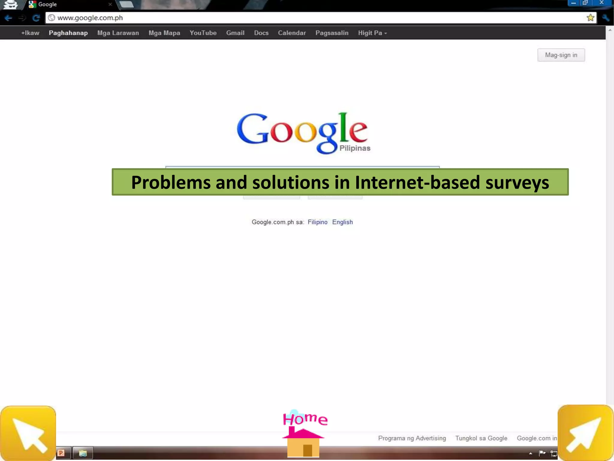 Problems and solutions in Internet-based surveys
 