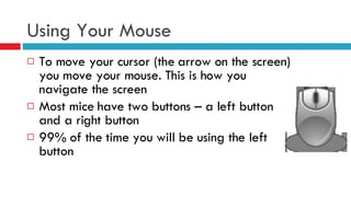 Using Mouse Visual Guide Internet Basics For Seniors (Slideshare Edition) | PPT