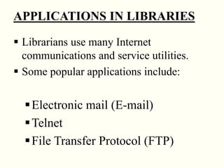 INTERNET AND E-MAIL IN ‎LIBRARIES | PPSX