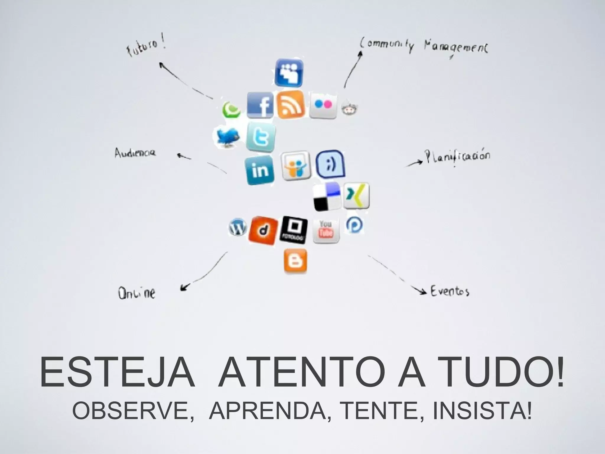 ESTEJA ATENTO A TUDO!
OBSERVE, APRENDA, TENTE, INSISTA!
