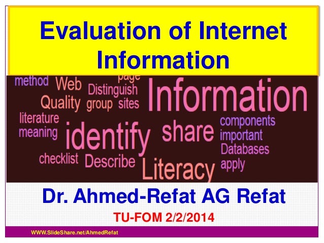 evaluation of internet information shareslide net