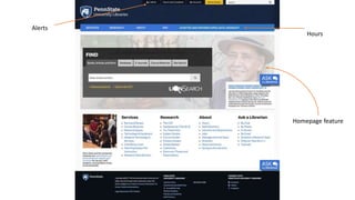 Alerts
Hours
Homepage feature
 