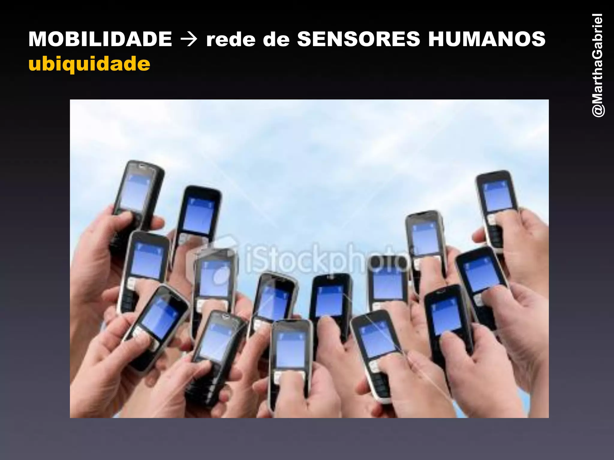 @MarthaGabriel
MOBILIDADE  rede de SENSORES HUMANOS
ubiquidade
 