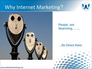 Why Internet Marketing ? People  are Searching…….. … So Direct them. 