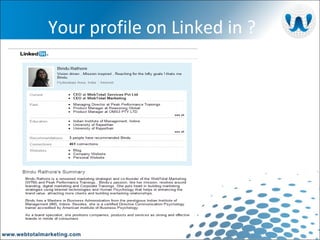 Your profile on Linked in ? 