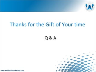 Thanks for the Gift of Your time Q & A 