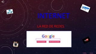 INTERNET
LA RED DE REDES
Google
Buscar en google Me siento con suerte
Créditos Fuentes
 