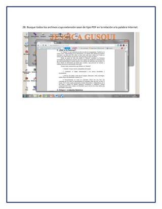 28. Busque todos los archivos cuya extensión sean de tipo PDF en la relación a la palabra Internet.
 