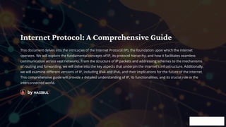 Internet Protocol: A Comprehensive Guide | PDF