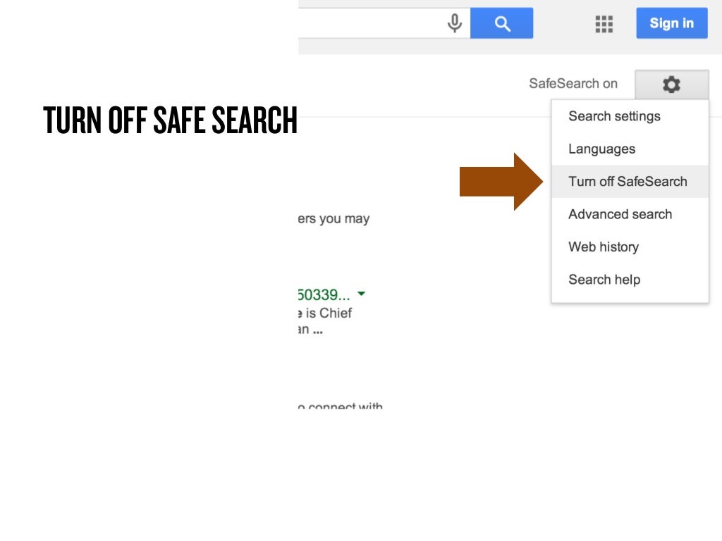 Turn Off Safe Search Turn Off Safe Search