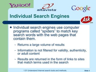 Search Inter Internet Search Tools | PPT