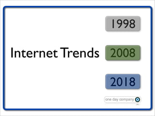 1998

Internet Trends 2008
               2018
 