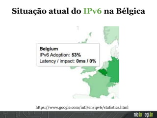 Situação atual do IPv6 na Bélgica
https://www.google.com/intl/en/ipv6/statistics.html
 
