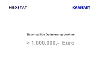 Siebenstellige  Optimierungsgewinne > 1.000.000,-  Euro 