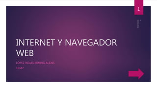 INTERNET Y NAVEGADOR
WEB
LÓPEZ ROJAS IRWING ALEXIS
1CM7
1
 