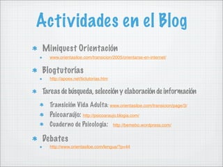 Internet y Orientación Educativa