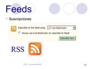 Feeds Suscripciones RSS 