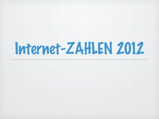 Internet-ZAHLEN 2012
 
