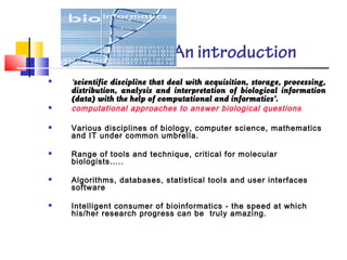 Internet and Bioinformatics for Biologists | PPT