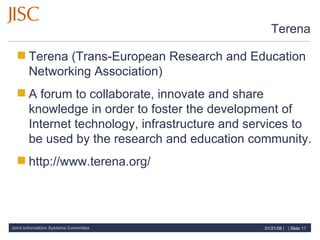 Terena Terena (Trans-European Research and Education Networking Association)  A forum to collaborate, innovate and share knowledge in order to foster the development of Internet technology, infrastructure and services to be used by the research and education community.  http://www.terena.org/ 