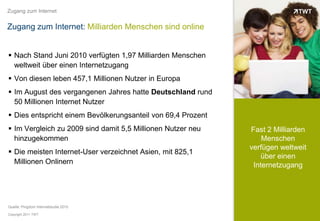 Internet 2010 - Zahlen und Fakten zusammengefasst von TWT Interactive