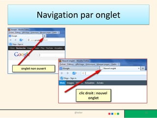 Navigation par onglet




         @telier        53
 