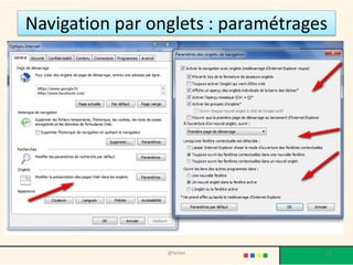Navigation par onglets : paramétrages




                 @telier            55
 