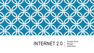 INTERNET 2.0
Google Drive
Blogger
Slideshare
 
