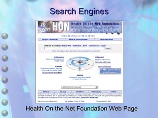 Search Engines Health On the Net Foundation Web Page 