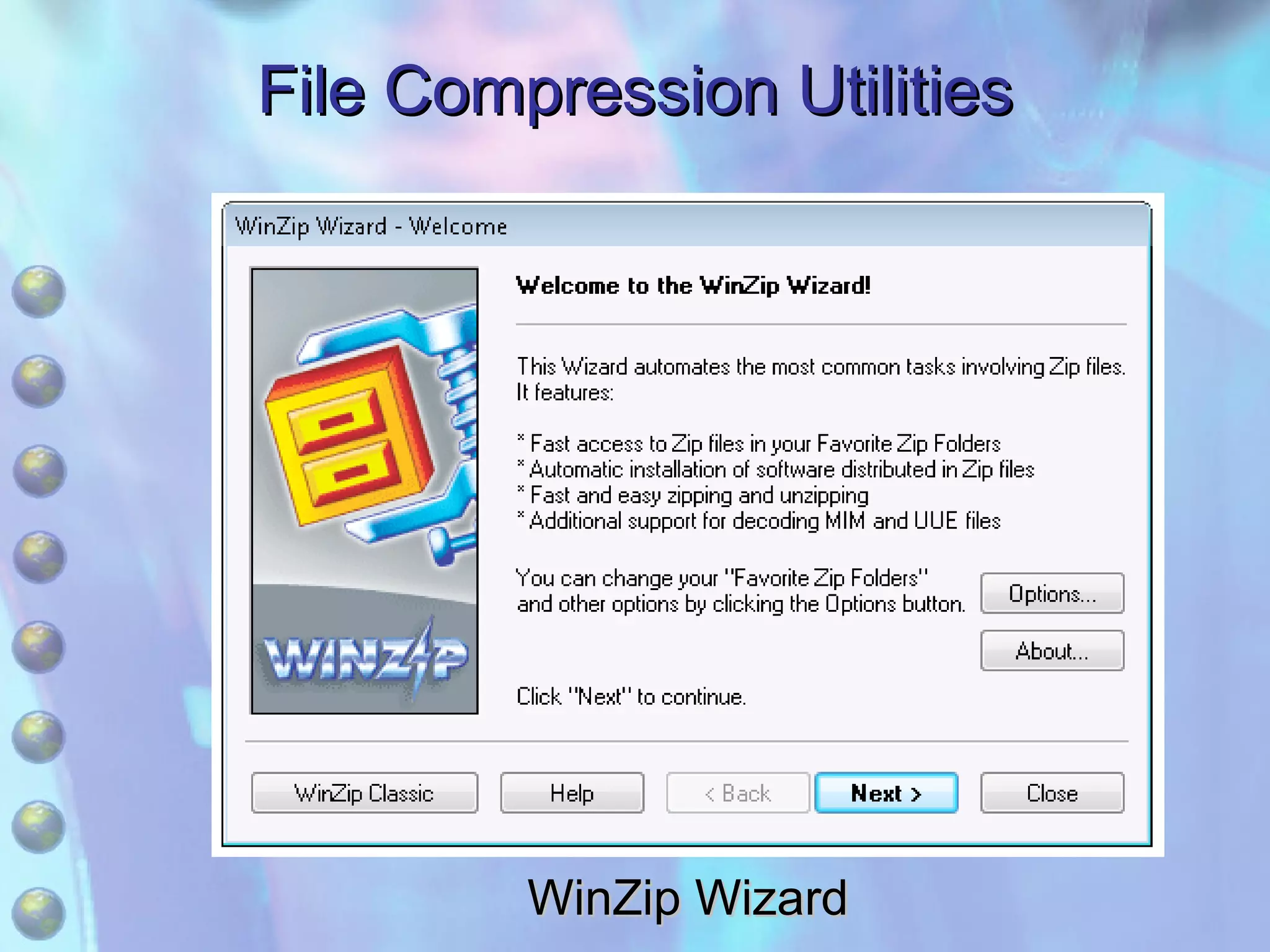 File Compression Utilities WinZip Wizard 