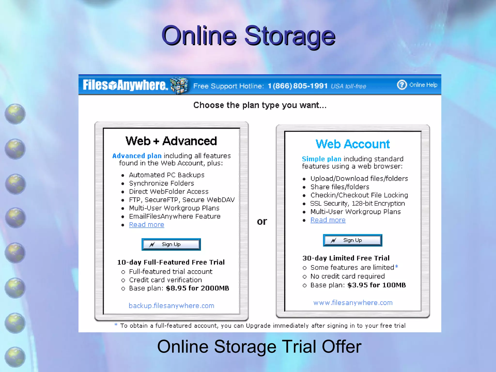 Online Storage Online Storage Trial Offer 