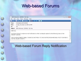 Web-based Forums Web-based Forum Reply Notification 