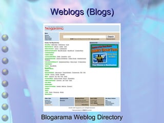 Weblogs (Blogs) Blogarama Weblog Directory 