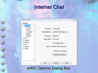 Internet Chat mIRC Options Dialog Box 