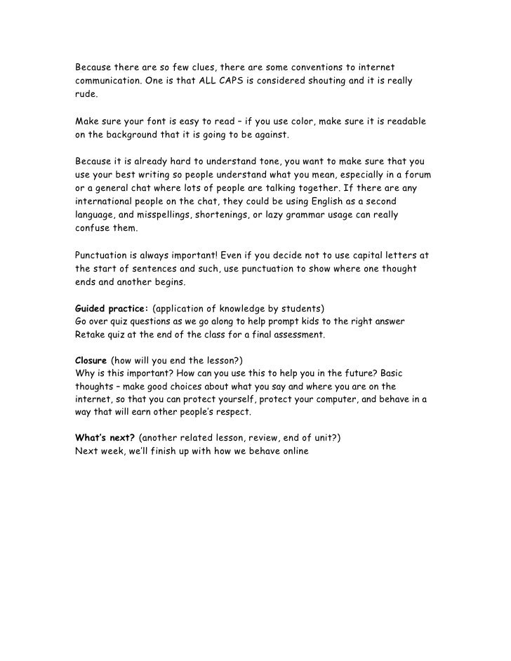 Internet 2 lesson plan