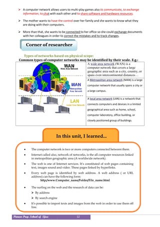 Unit3 :Internet 7th grade 2012 | PDF