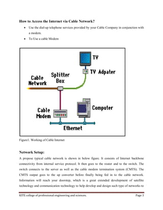 Internet access via cable tv network seminar byupender | PDF