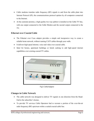 Internet access via cable tv network seminar byupender | PDF