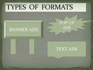 POP UP
BANNER ADS     ADS




             TEXT ADS
 