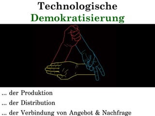 30/01/15
Technologische
Demokratisierung
… der Produktion
… der Distribution
… der Verbindung von Angebot & Nachfrage
 