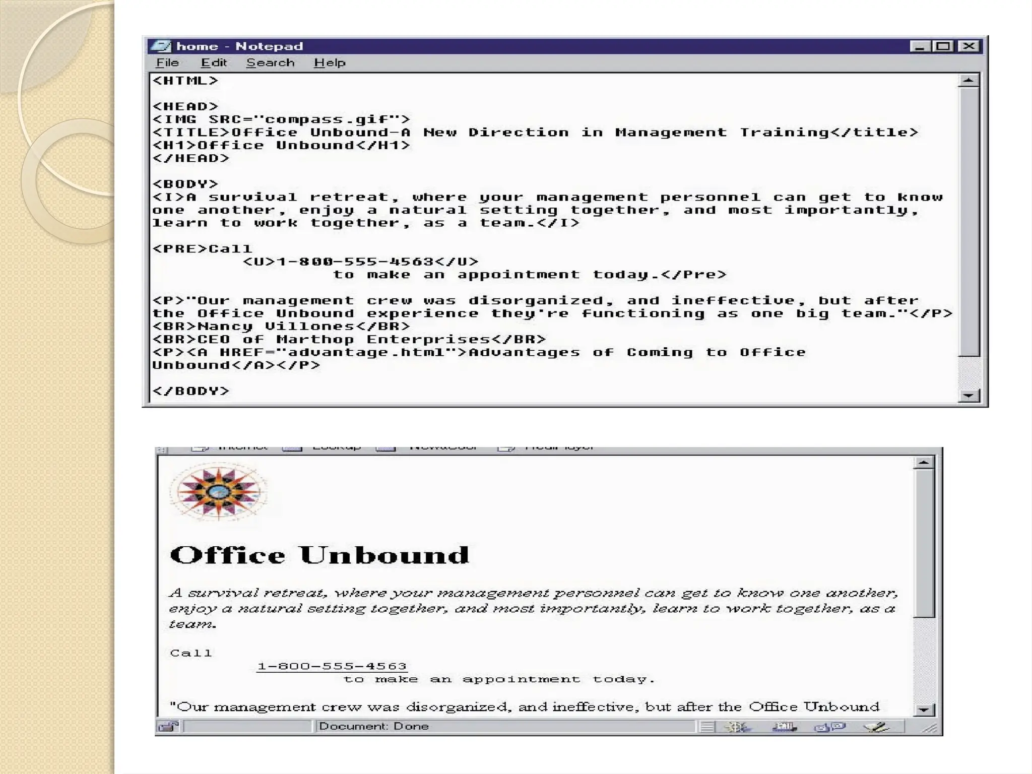 Copyright © 2004 Pearson Education, Inc.
Figure 3.20, Page 166
Slide 3-71
Code and Web Page
 