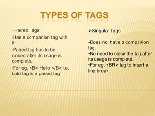 Paired Tags Example Internet and html | PPTX