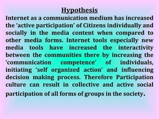 Shyam Swaroop and Manukonda Rabindranath-Internet and participatory culture-opportunities and challenges