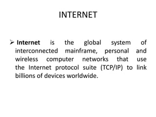 Internet Related Internet and related technologies and erp | PPTX