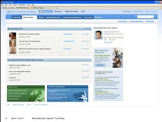 15   March 2010
     July 7, 15, 2011   IBM Collaboration Agenda™ f or Banking
 